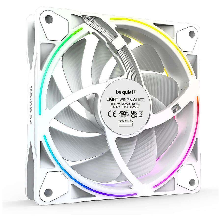 be quiet! Light Wings 120 mm PWM ARGB - Pack de 3 - Blanc