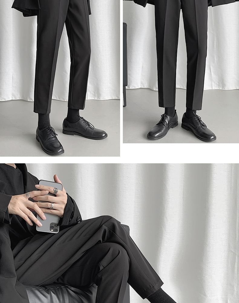 Bay Go Mall - Mid Rise Plain Cropped Dress Pants