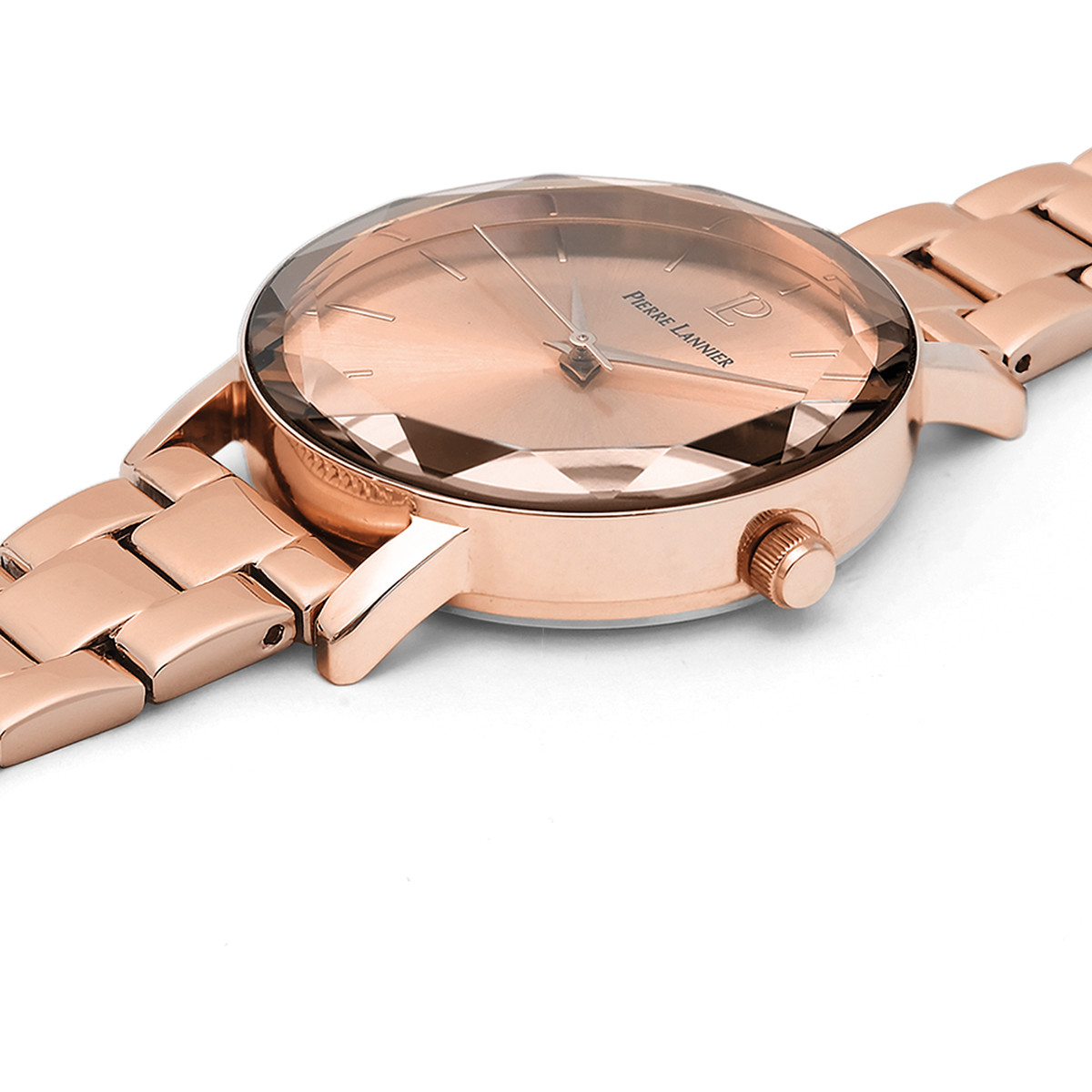 Montre Pierre Lannier femme bracelet acier doré rose