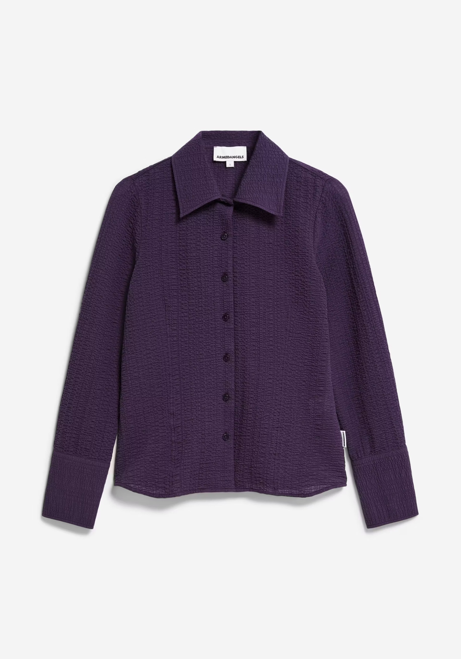Armedangels Bluse Fradaa Crinkle Blue Ash