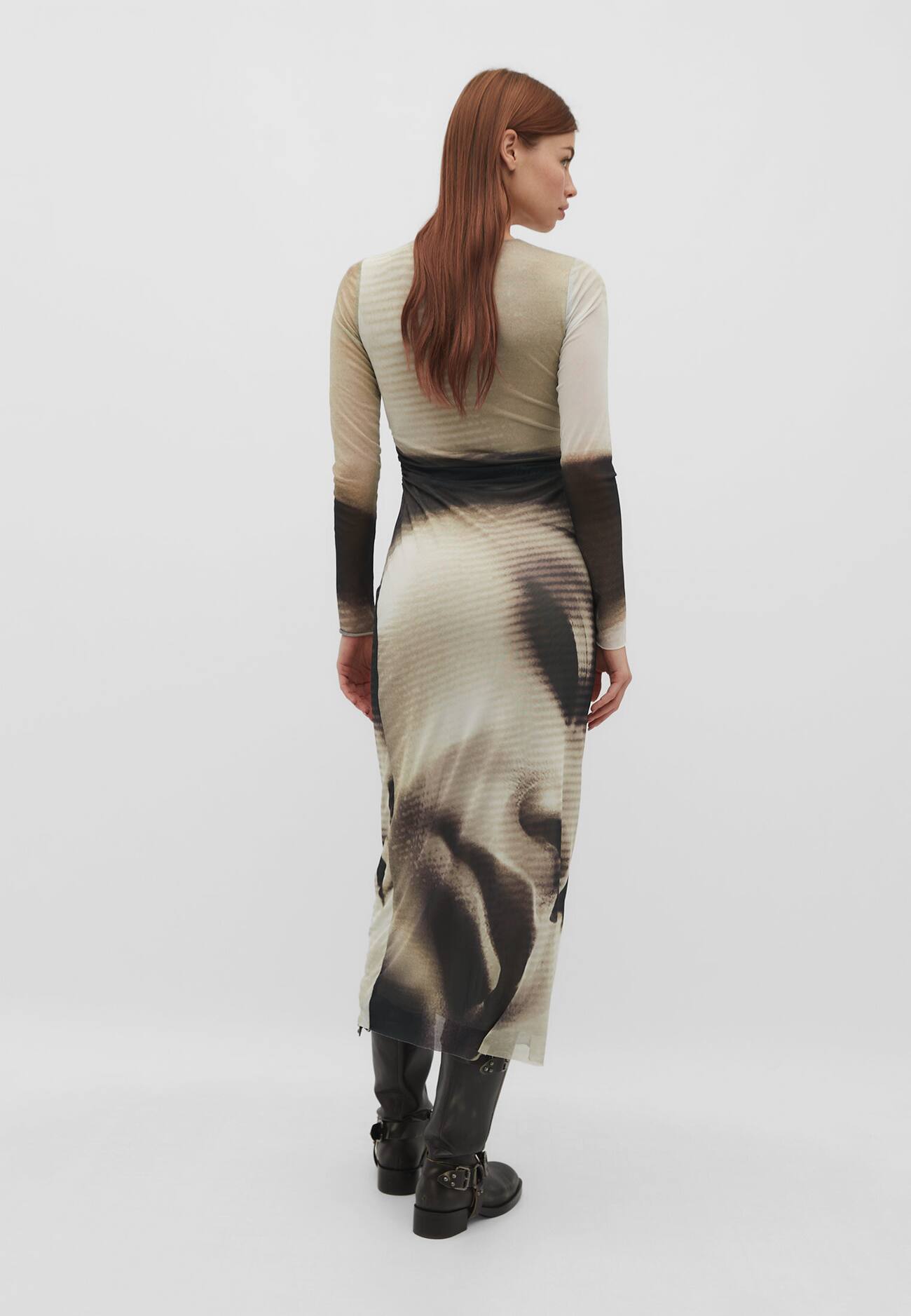 Vestido de tule estampado