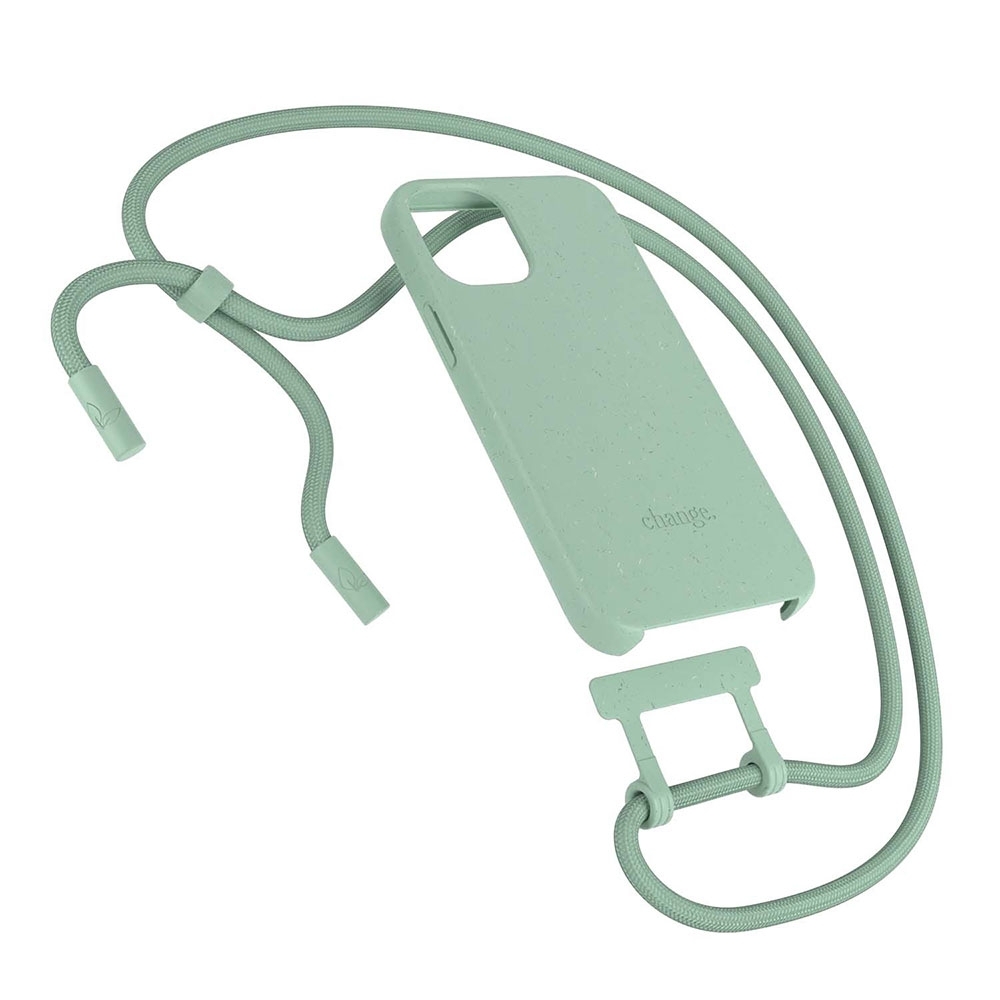 iPhone 11 / iPhone Xr Necklace ChangeCase Antimikrobielle Hülle Vegan Biologisch Abbaubar   Abnehmbare Handykette CHA017 Mint Green