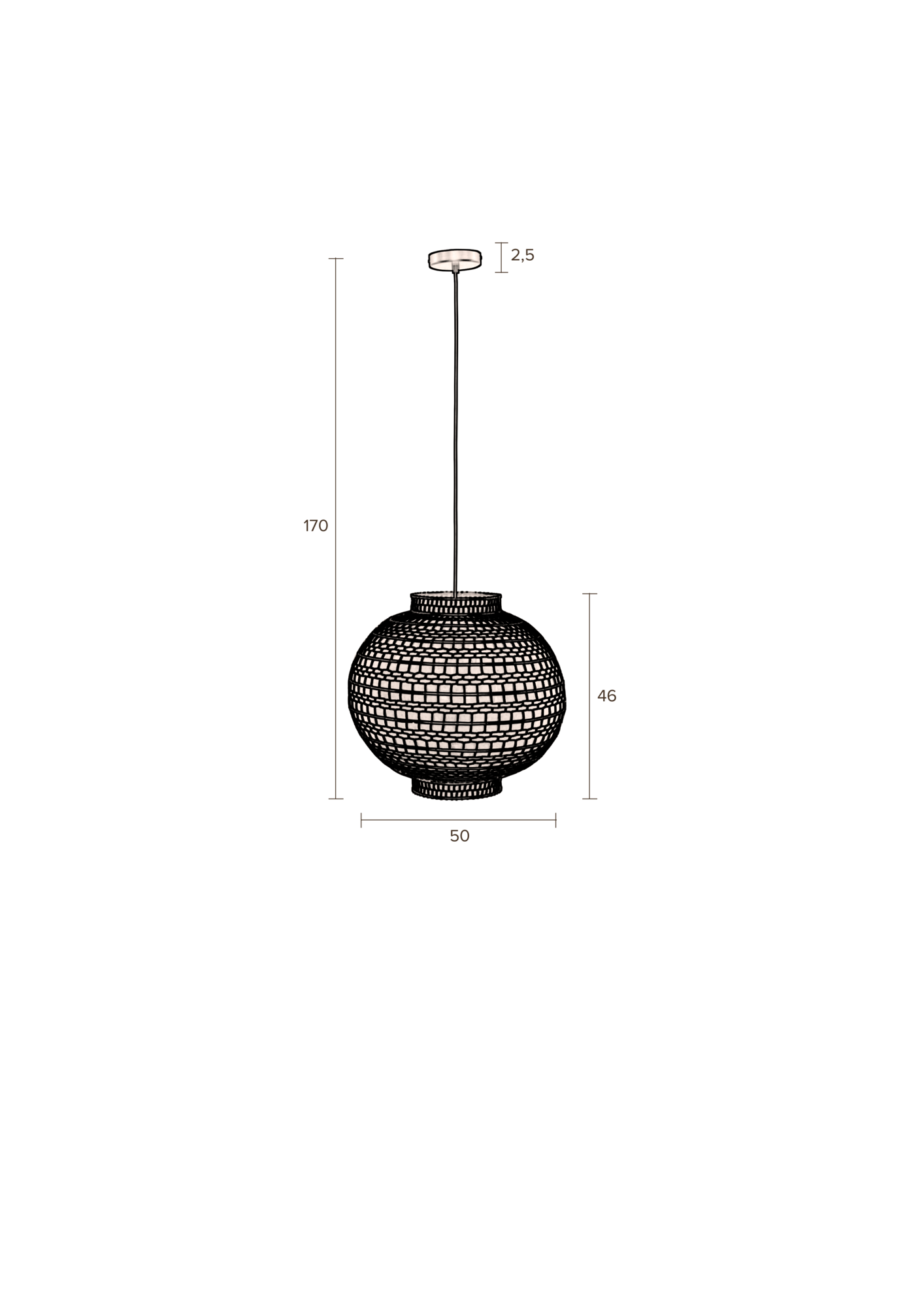 Dutchbone hanglamp Ming rond 45