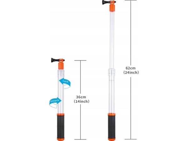 Telesin Monopod Grip Selfie Stick Transparent For Gopro Telesin