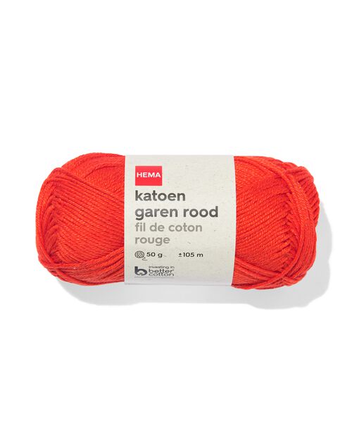 fil de coton rouge 50g 105m