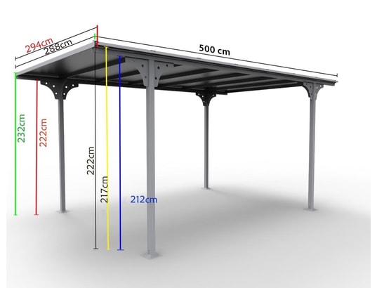 HABRITA - Carport ALUMINIUM toit plat