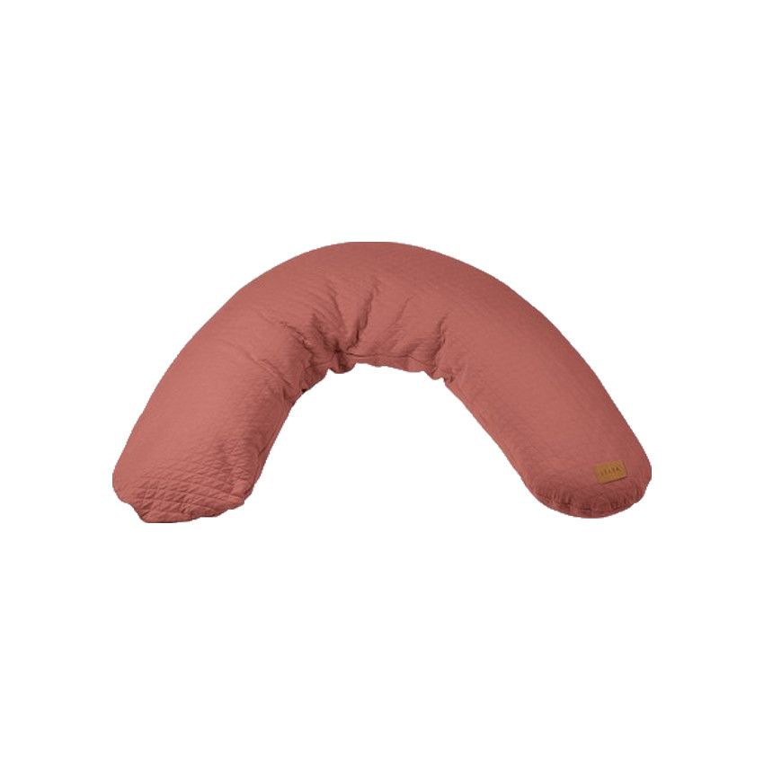 Coussin d'allaitement Big Flopsy fleur de coton - Brique - Ecru