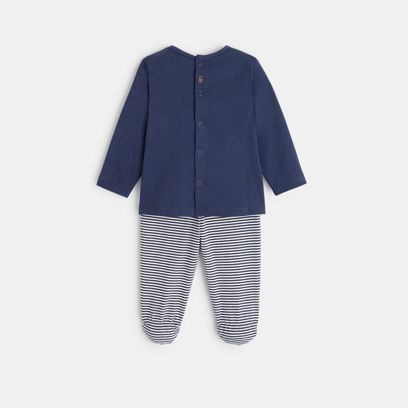 Pyjama ours jersey Bleu