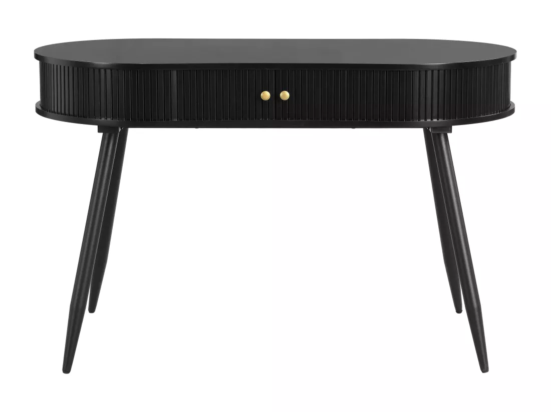 Bureau avec 2 portes coulissantes en MDF - Noir - SEVATO