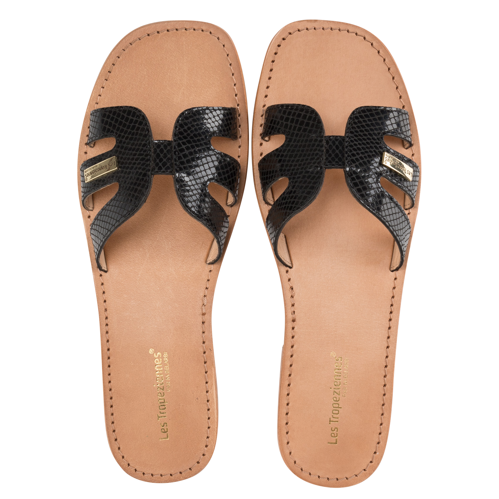 HADAMIA - Mules plates en cuir | Noir