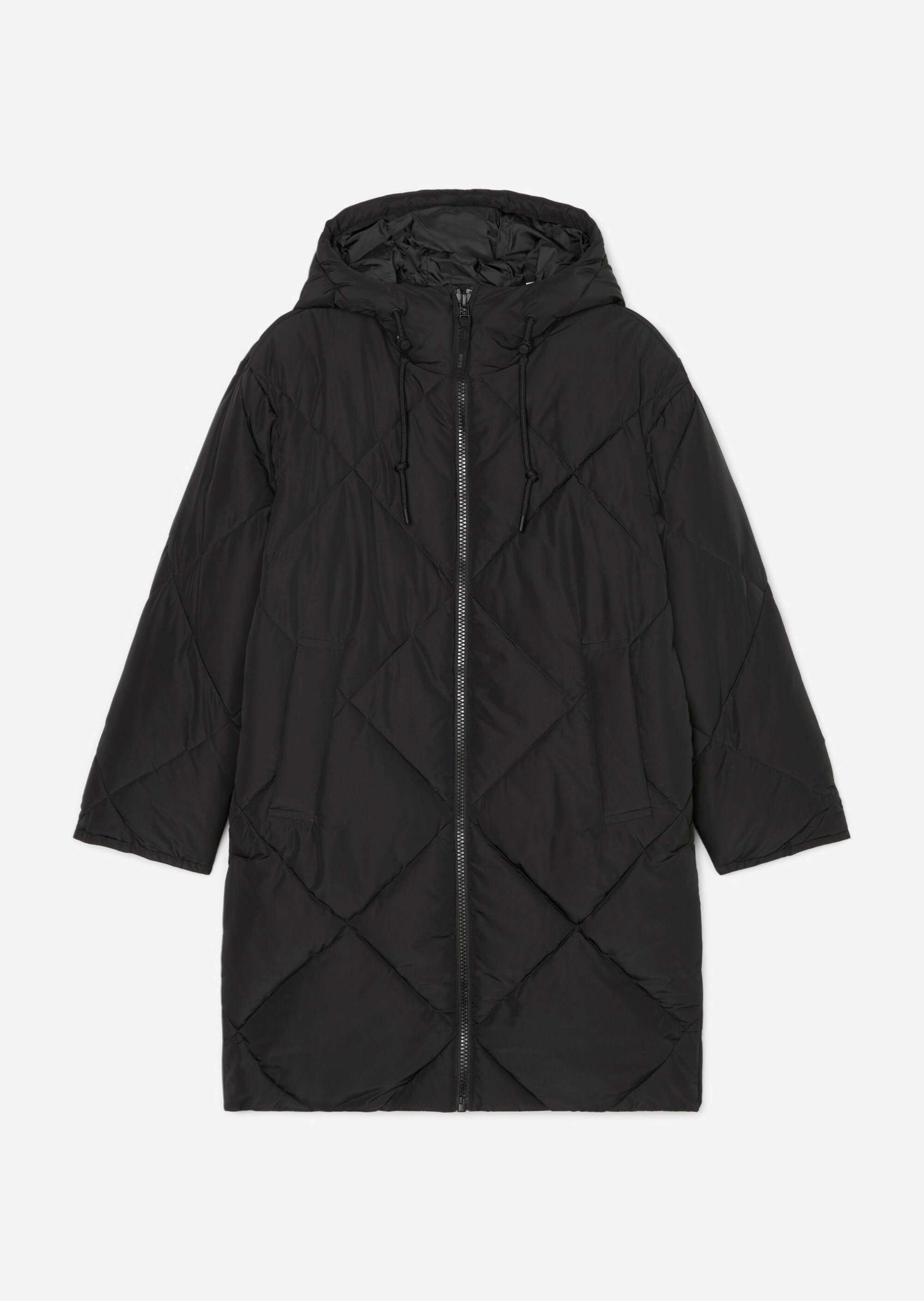 Lange Pufferjacke relaxedaus recycelten Materialien