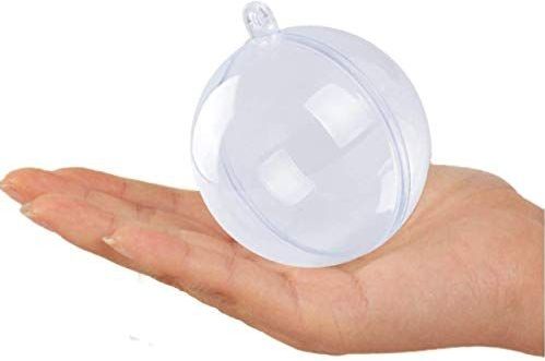 Transparante kerstballen - 24 vulbare kerstballen - 8 cm - Kerstversiering