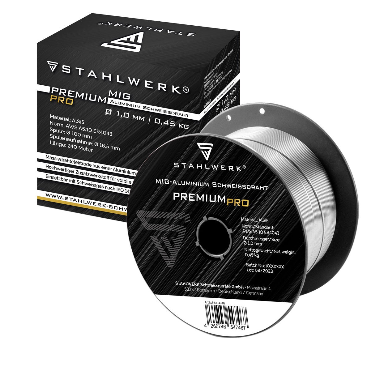 STAHLWERK lasdraad MIG MAG aluminium ER4043 AlSi5 1,0 mm 0,45 kg draadrol