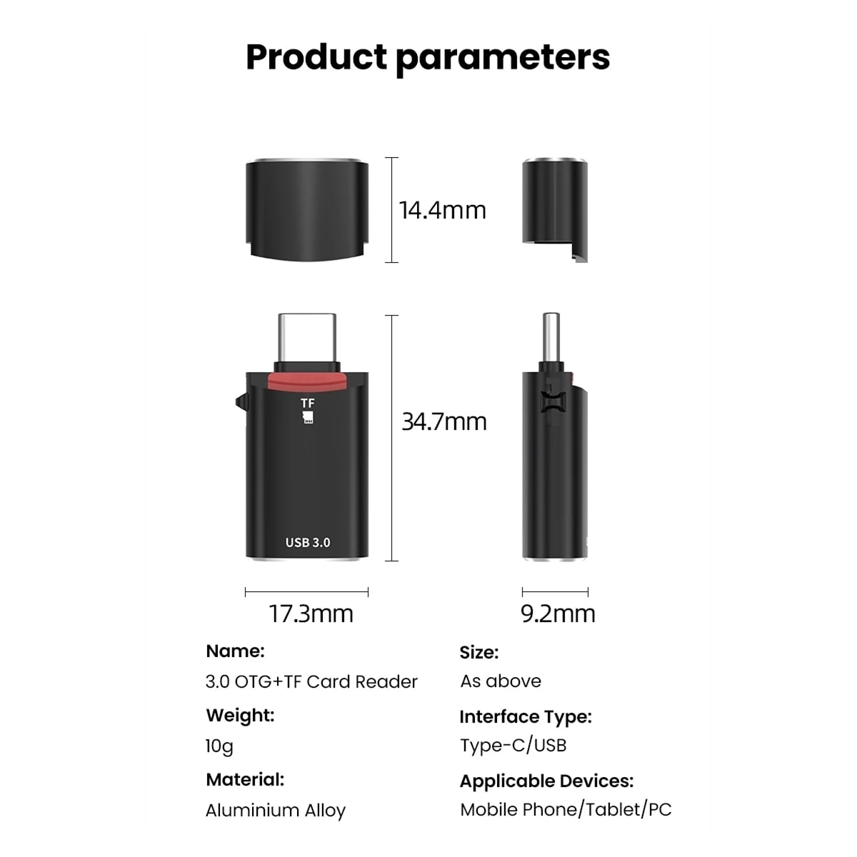 NÖRDIC USB-C 3.0-kortleser og OTG-adapter MicroSD, 1xUSB-A UHS-I