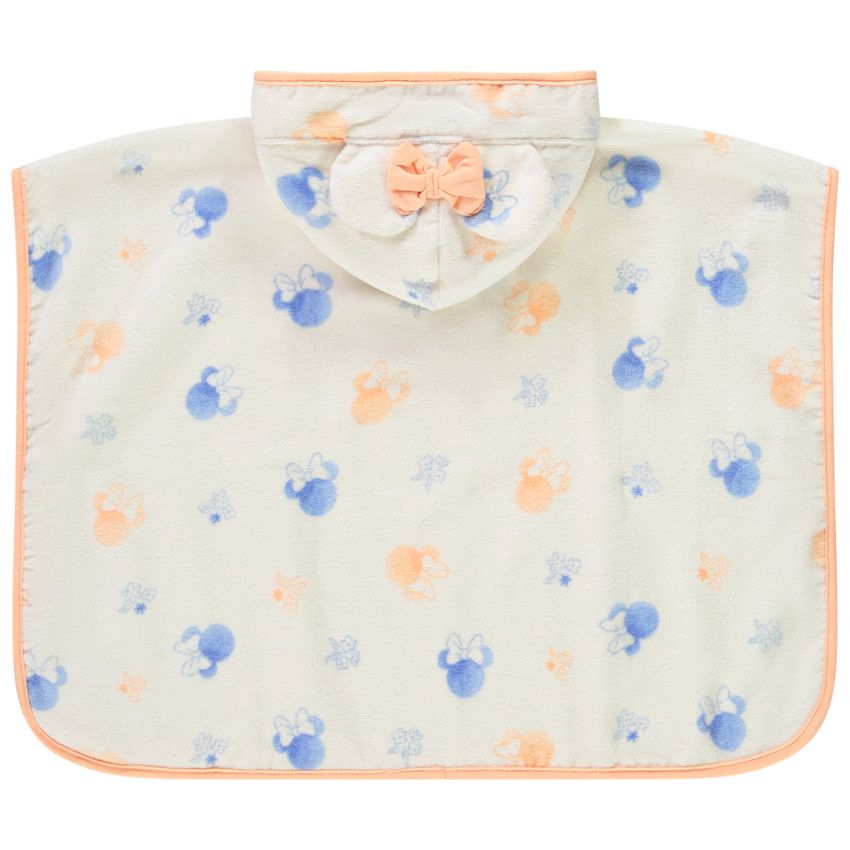 Cape de bain éponge imprimé Minnie Disney pour bébé fille - Ecru