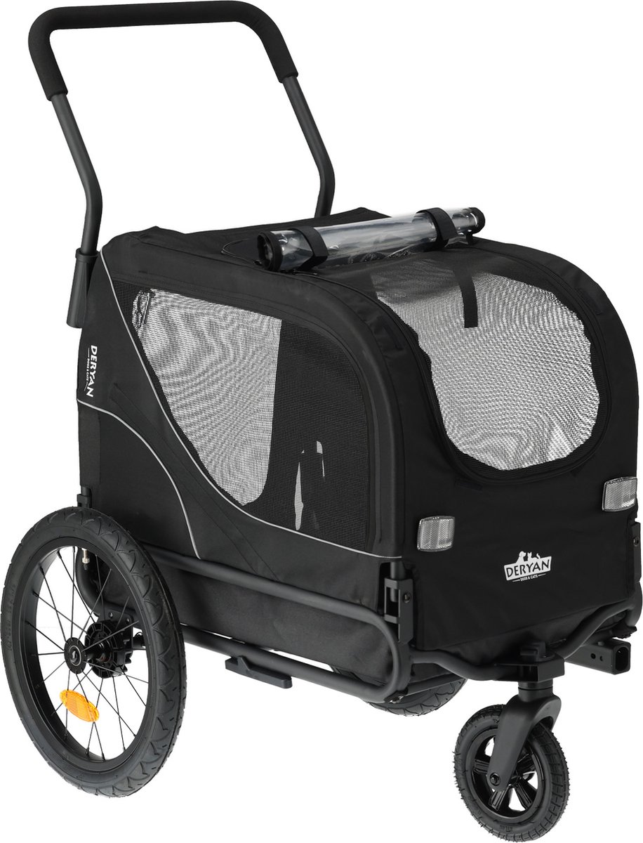 Deryan 2-in-1 opvouwbare hondenfietskar