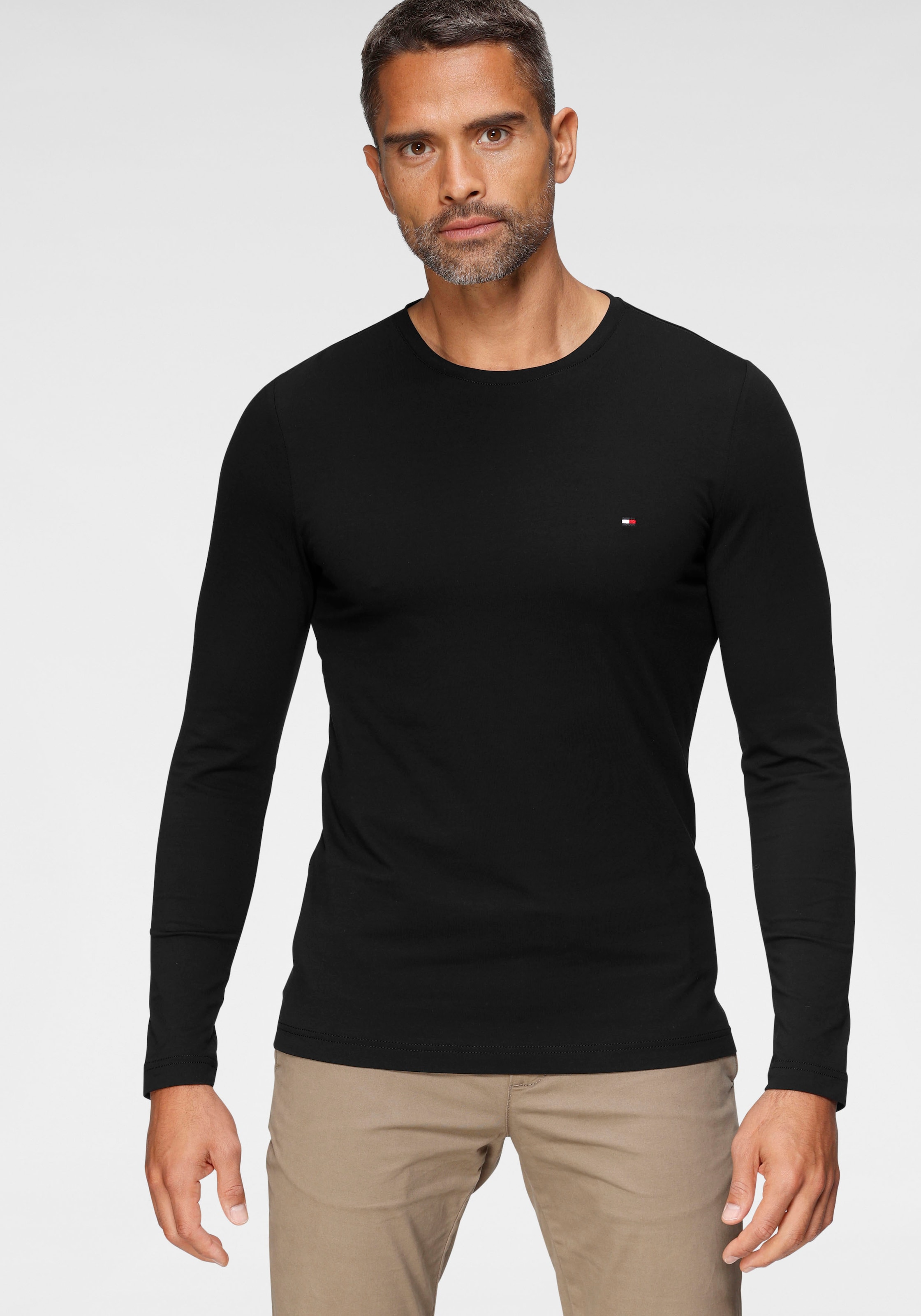 Tommy Hilfiger Langarmshirt »STRETCH SLIM FIT LONG SLEEVE«, aus Baumwollstretch