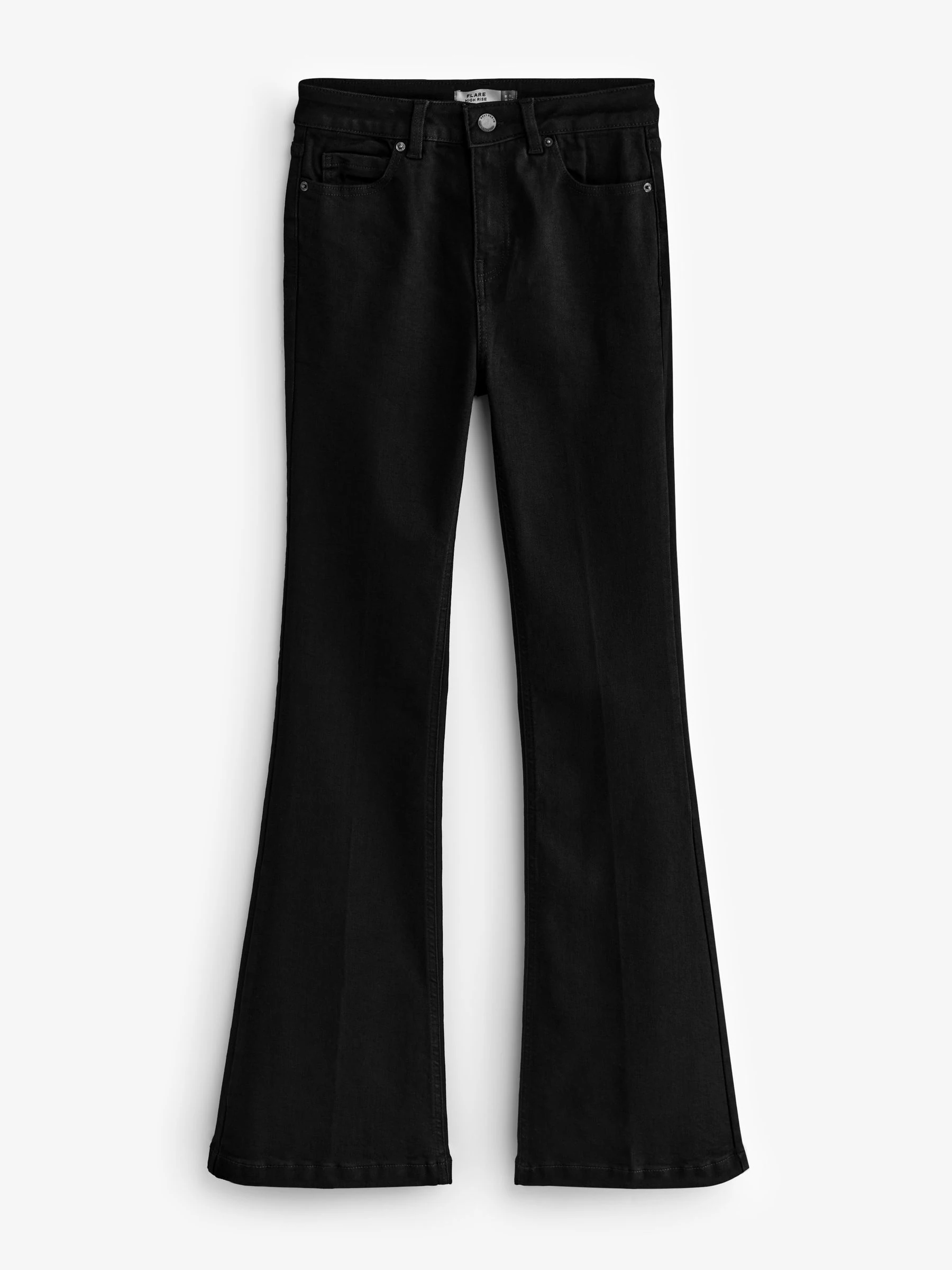 Zwart - Superzachte jeans met wijd uitlopende pijpen