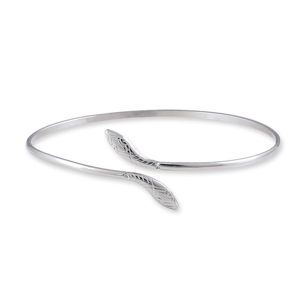 Bracelet Jonc Maisha Argent Blanc