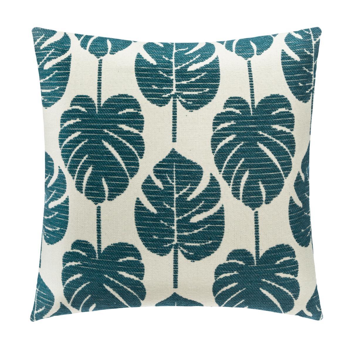 HOUSSE COUSSIN CHENILLE FEUILLE VERT 40X40CM