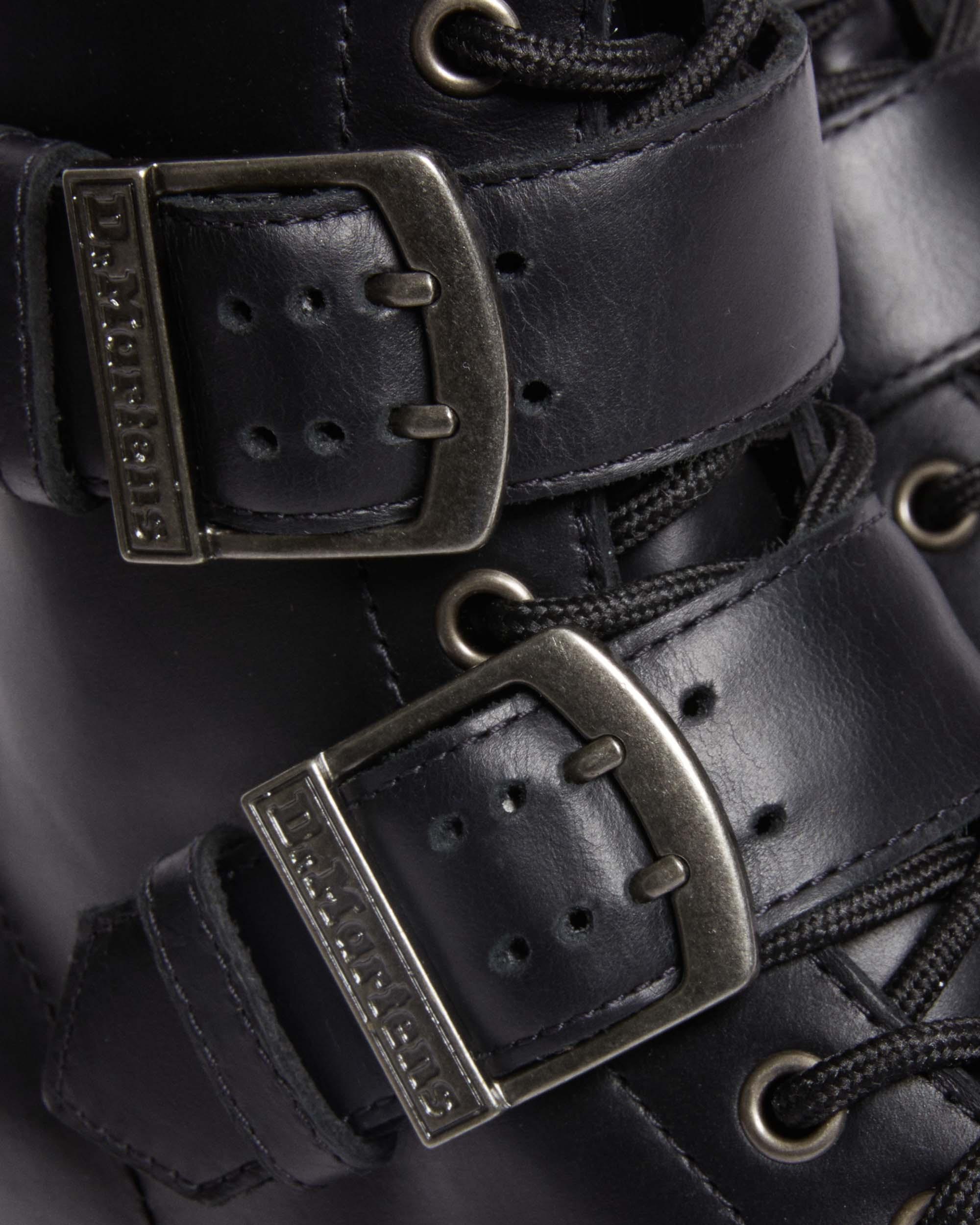 1460 Buckle Pull Up Leather Lace Up Boots