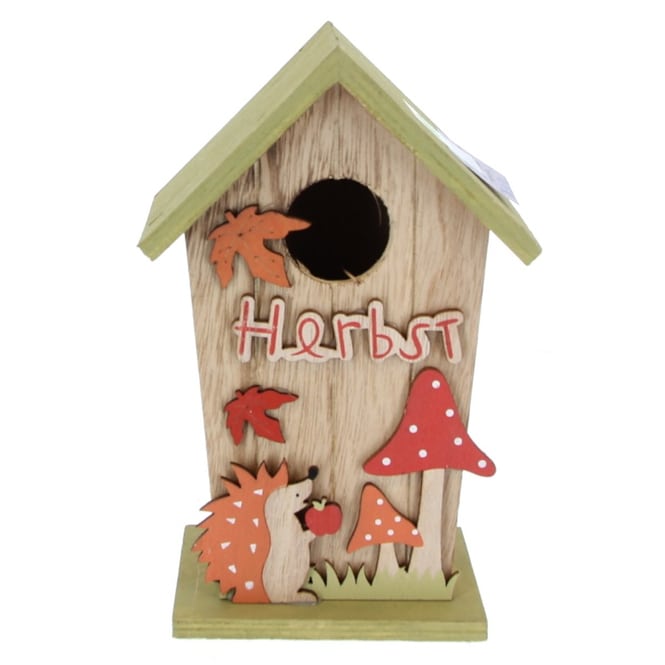 Vogelhaus - Herbst - aus Holz - ca. 13,5 x 8 x 22,5 cm