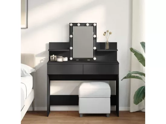 Coiffeuse avec LED noir 100x40x130 cm