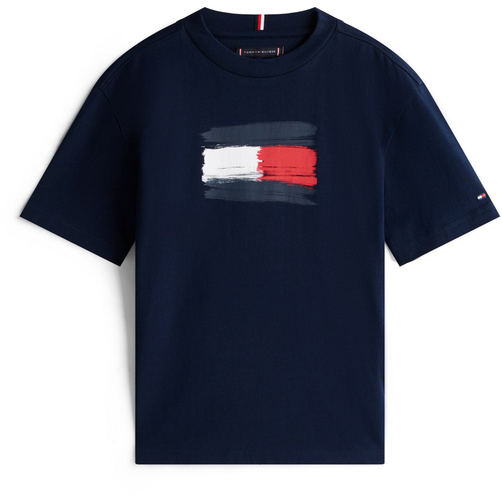 Køb Tommy Hilfiger Dark Night Navy Flag Archive Tee Ss