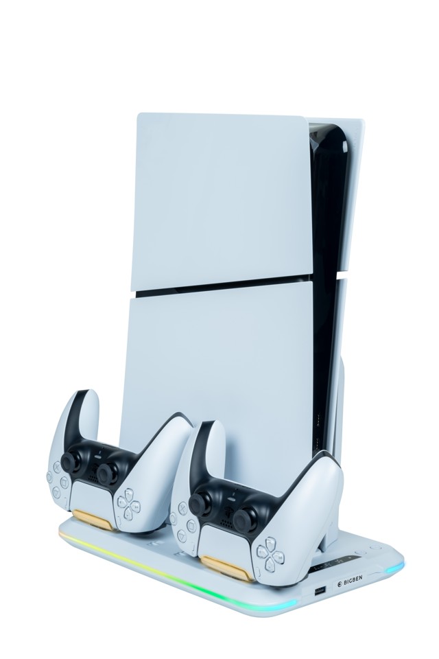 Nacon Charging Station with Fan RGB/USB Hub/Fan, White PS5 Slim