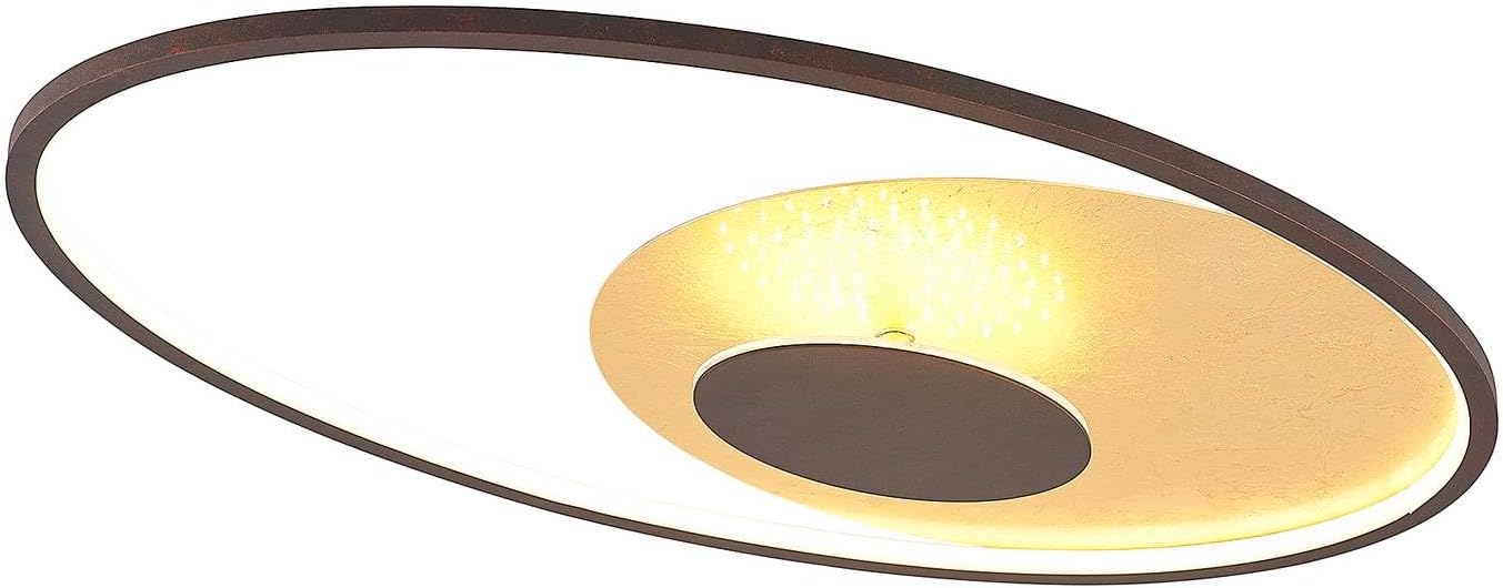 Lindby LED Deckenleuchte Feival dimmbar (Modern) in Braun aus Metall (1 flammig,) - Lampe Deckenlampe Wohnzimmerleuchte