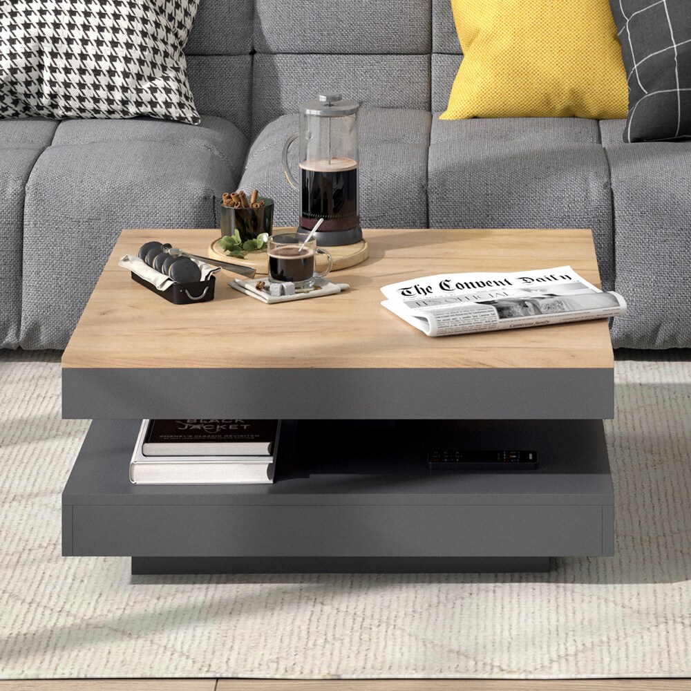 Vicco Couchtisch Sofatisch Beistelltisch Elias Anthrazit/Goldkraft Kaffeetisch