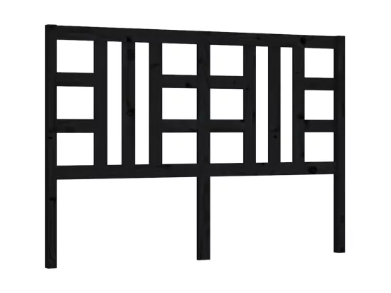 Tête de lit Noir 166x4x100 cm Bois massif de pin