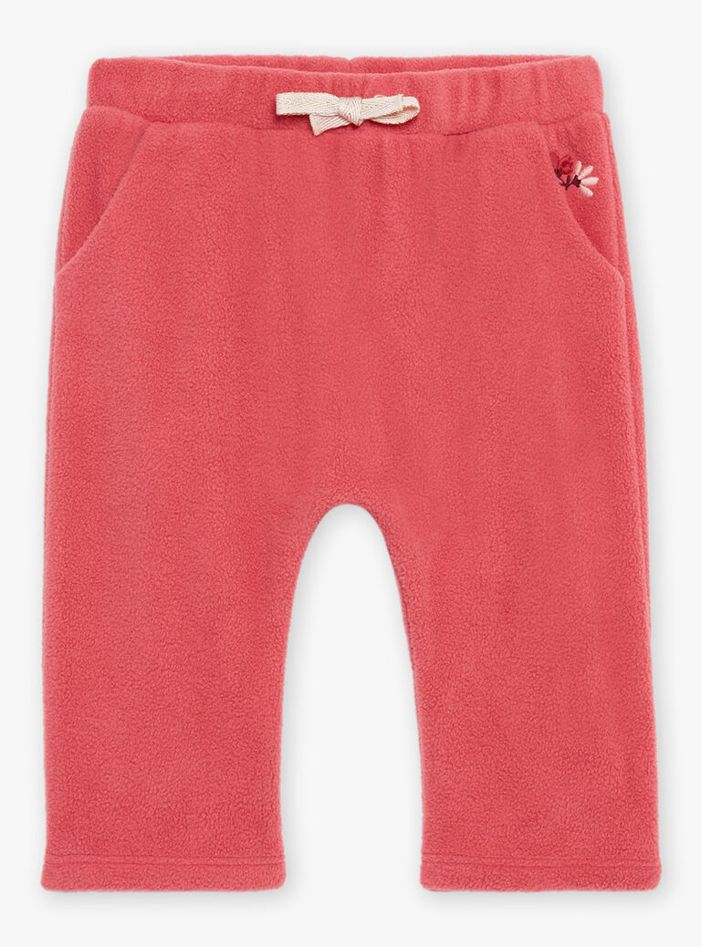 Bas de jogging rose passion en polaire