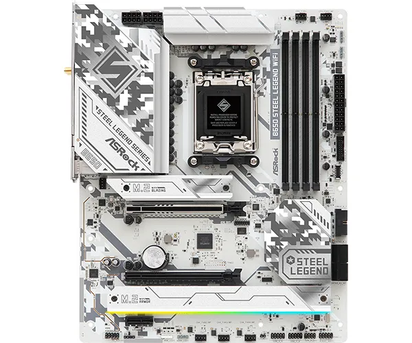 ASRock B650 Steel Legend WiFi - Bundkort - ATX - Socket AM5 - AMD B650 Chipset - USB-C 3.2 Gen 2x2, USB 3.2 Gen 2, USB-C 3.2 Gen 1, USB 3.2 Gen 1 - 2.5 Gigabit LAN, Wi-Fi 6E, Bluetooth - onboard grafik (CPU påkrævet) - HD Audio (8-kanaler)