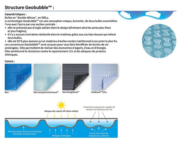 Couverture d'été à bulles piscine New energy Portbail 3,65x5,24m - Just'aposé