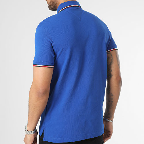 Polo Manches Courtes 1985 RWB Tipped Slim 0750 Bleu Roi