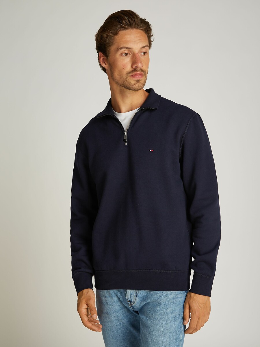 Suéter TOMMY HILFIGER com meio zíper, em fleece