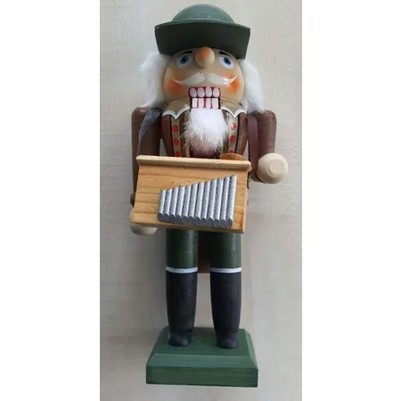 Amsinck & Sell Nussknacker Holz bemalt, ca.33 cm hoch, Leierkastenspieler