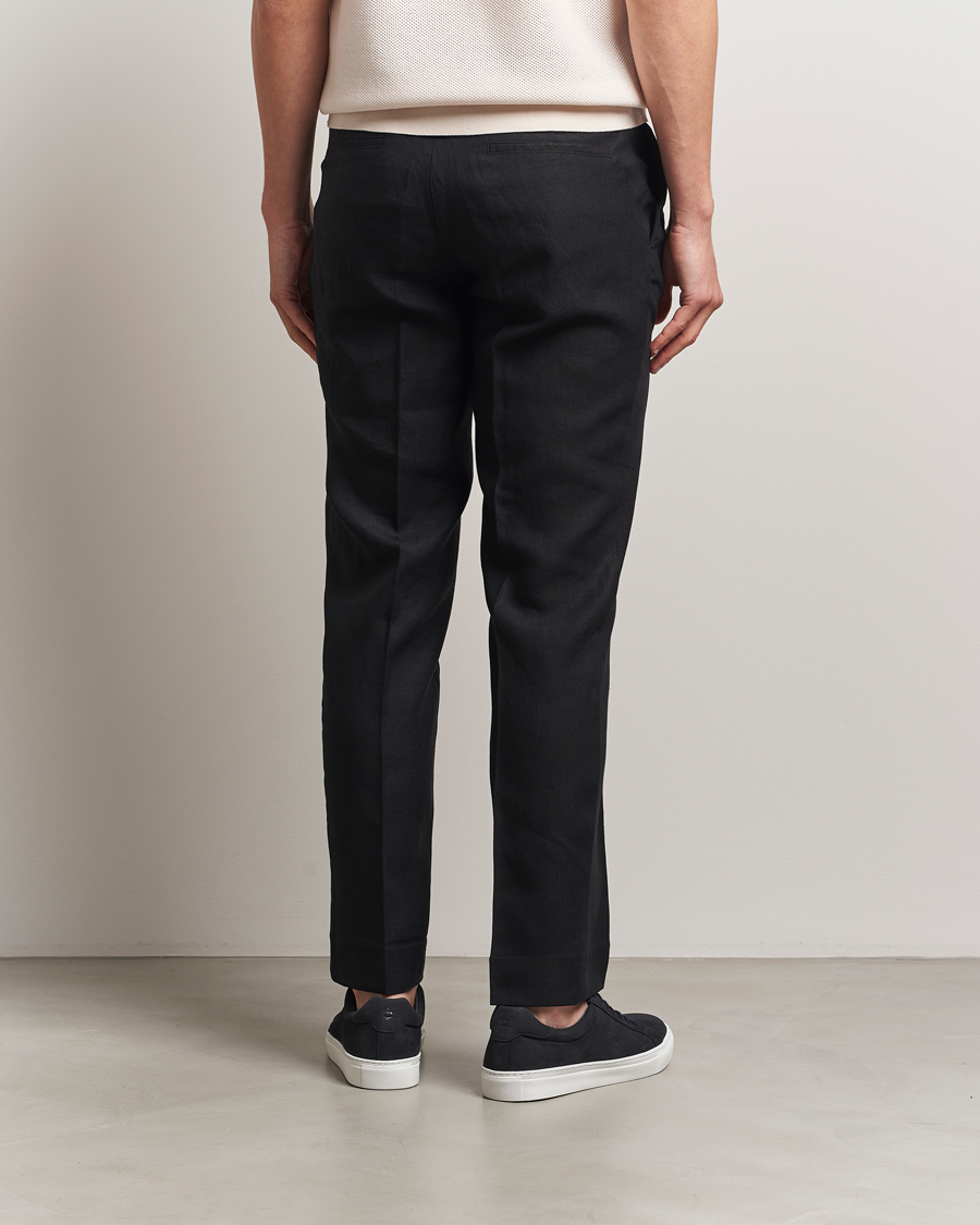 J.Lindeberg Soren Drape Linen Pants Black