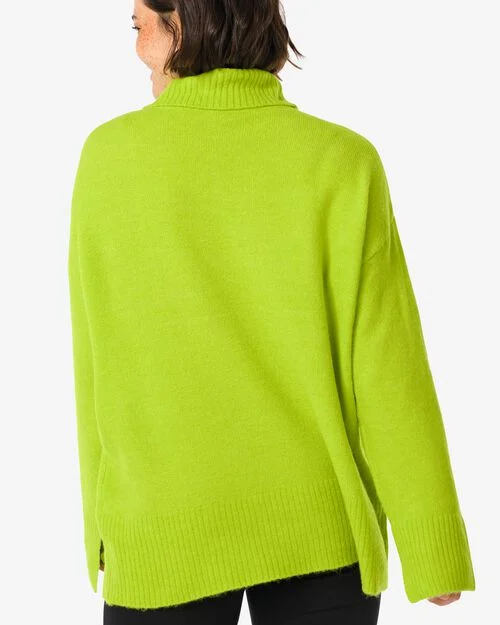 Col roulé Frankie en maille pour femmes vert