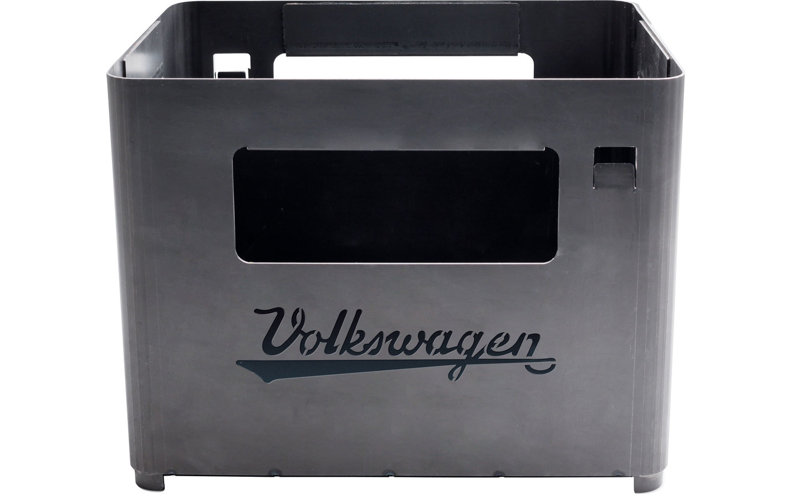 VW Collection T1 Corten-Stahl Feuerkorb im Getränkekiste-Design