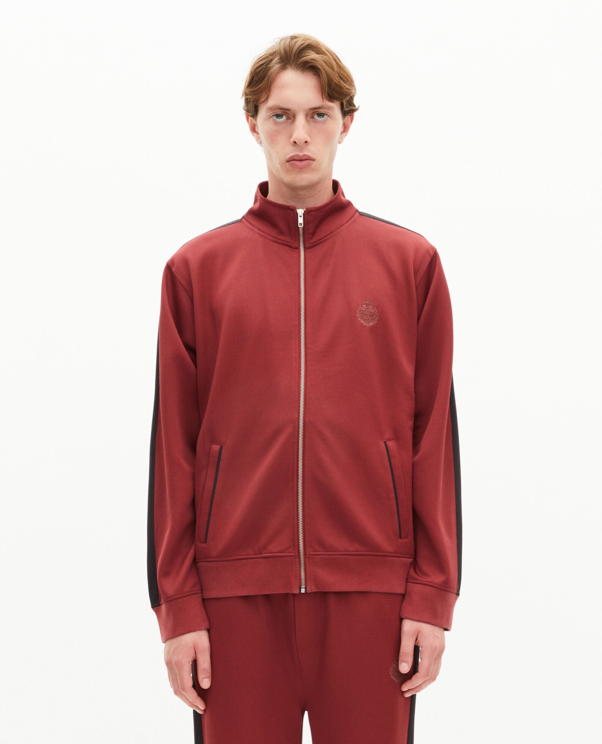 Sweatshirt à zip bordeaux