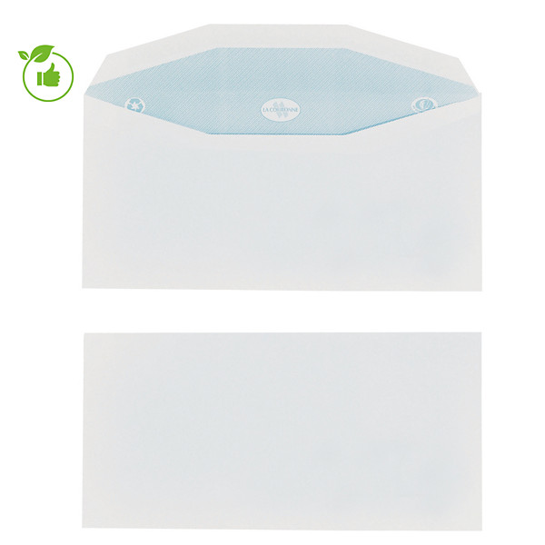 1000 enveloppes C5/6 extra blanches La Couronne pour mise sous pli automatique multimachine 114 x 229 mm sans fenêtre vélin 80 g