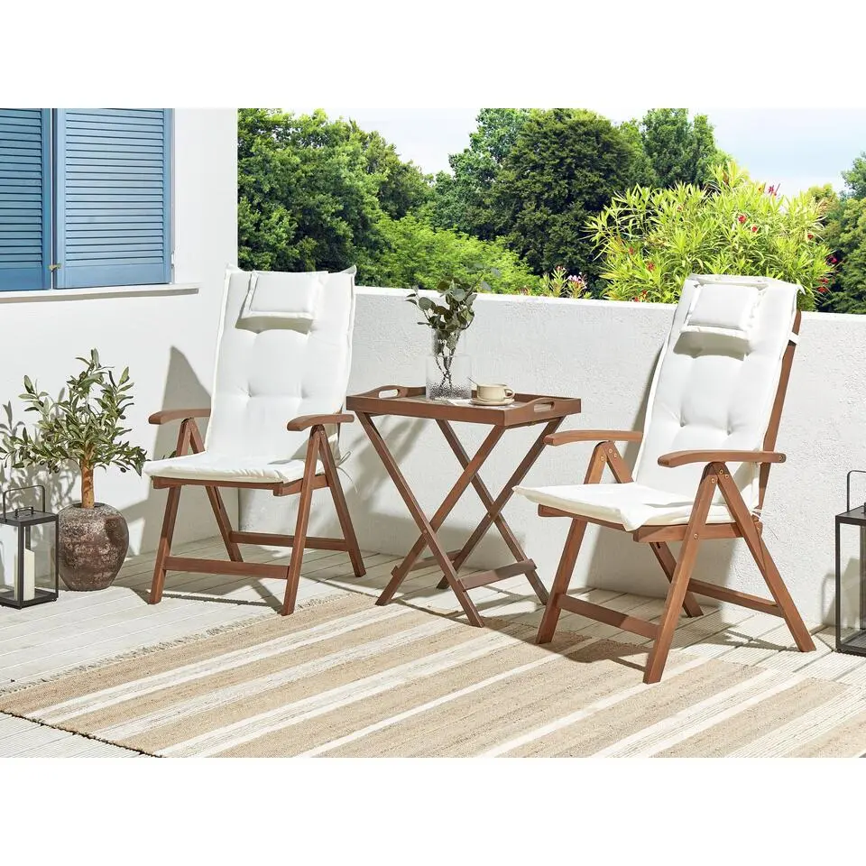 AMANTEA - Bistroset - Donkerhout/Wit - Acaciahout