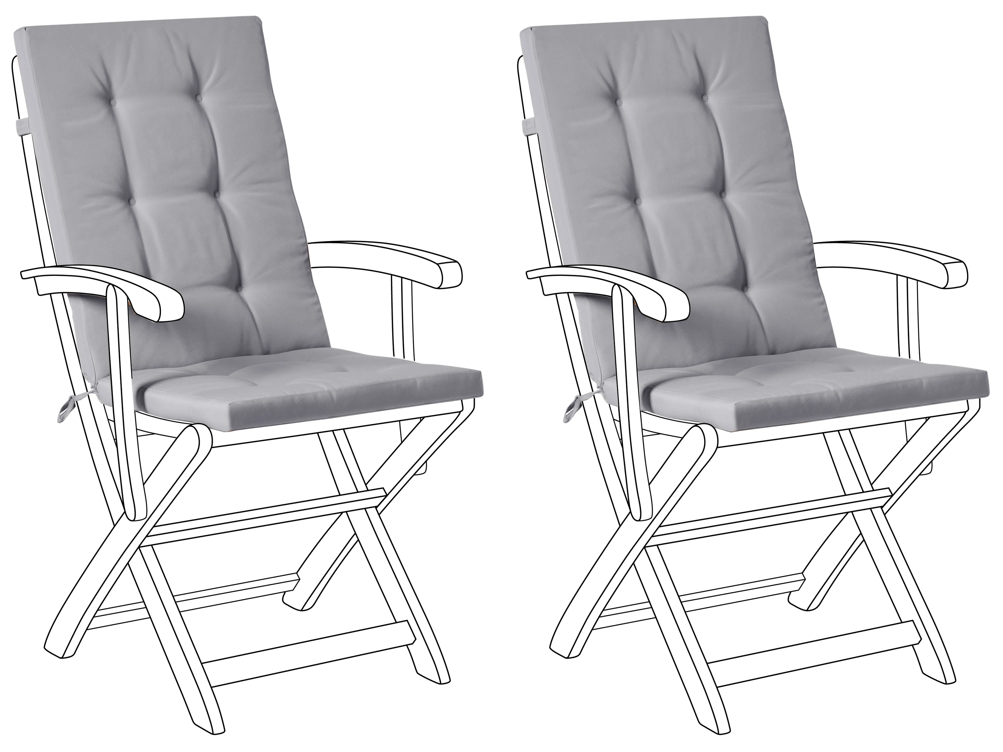 Set van 2 rug/zitkussens MAUI PREMIUM Lichtgrijs