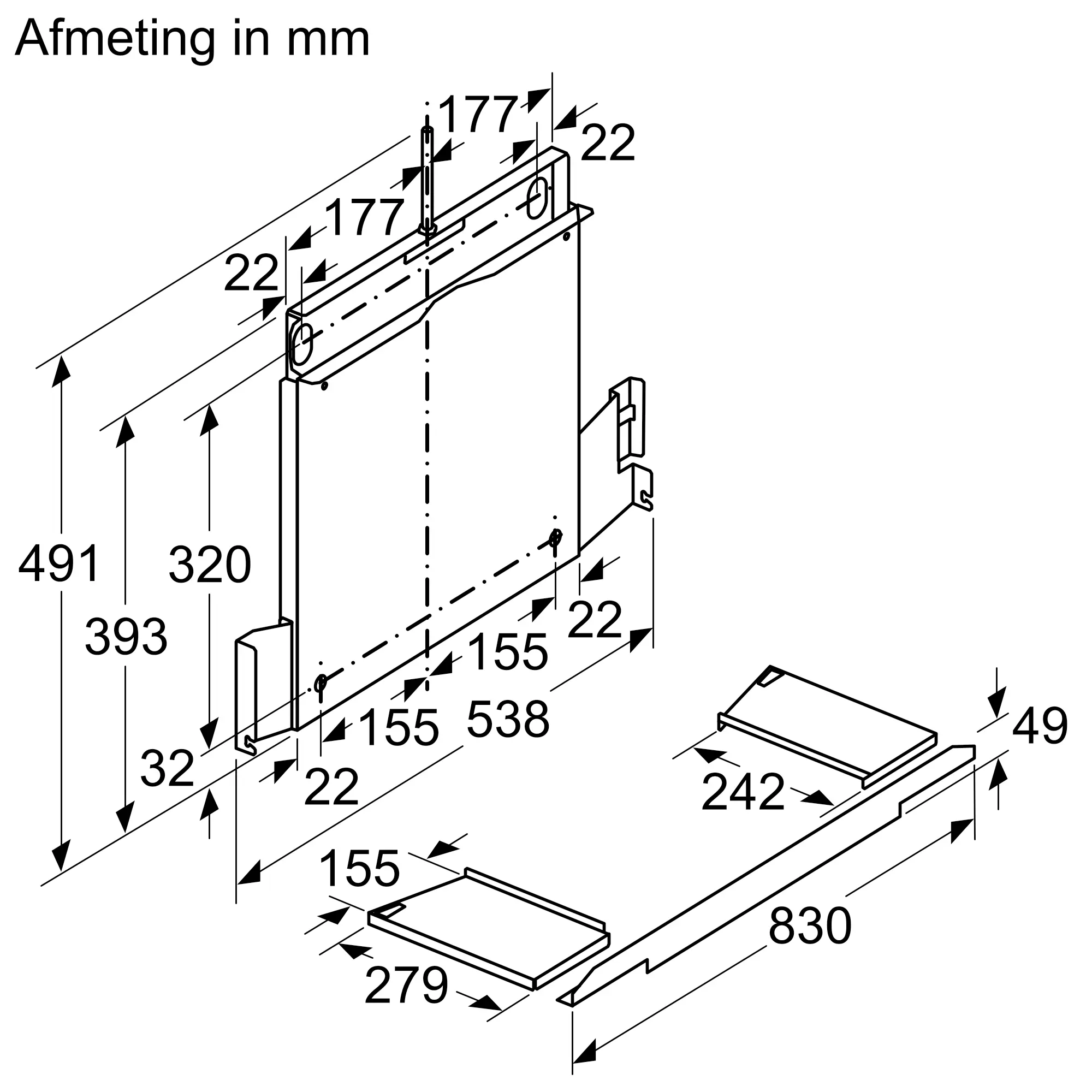 Frame verlager 830 mm DSZ4961 • 17005387