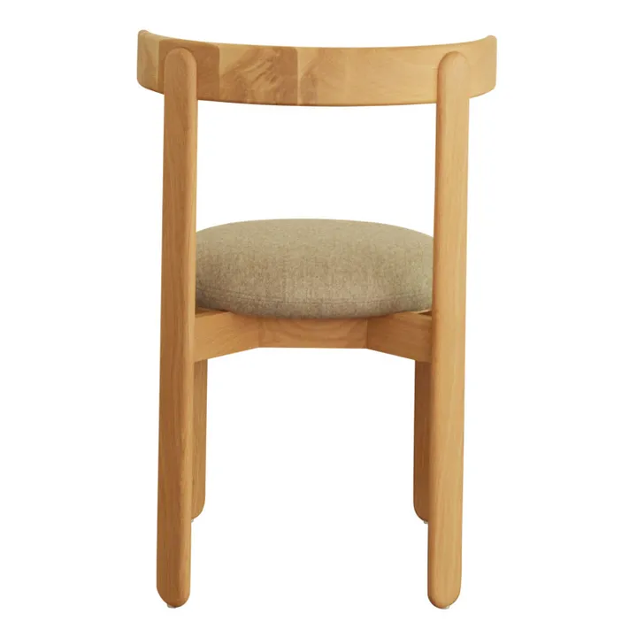 Gabrielle Paris Chaise Lilas en bois, assise en lin  | Crème