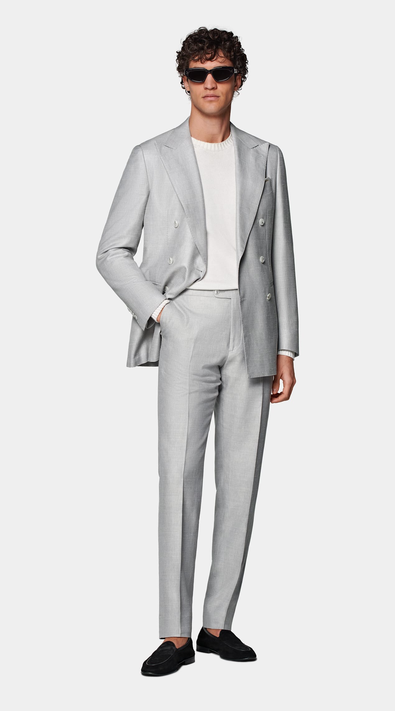 Costume Havana coupe Tailored gris clair