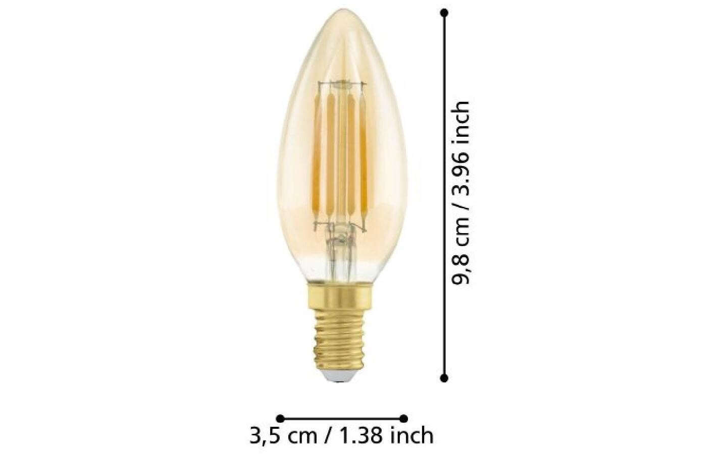 Lampe 4 W E14 WarmweissFilament LED-Glühbirne aus amberfarbenem Glas
