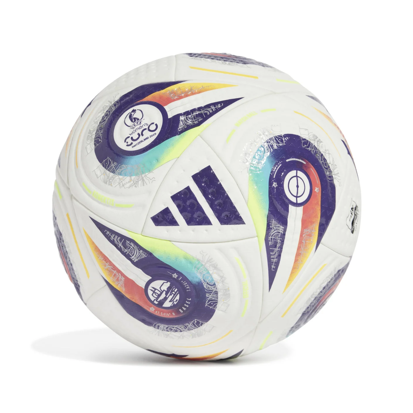 Adidas Women's EURO25 Pro Voetbal Maat 5 Wit Paars Geel